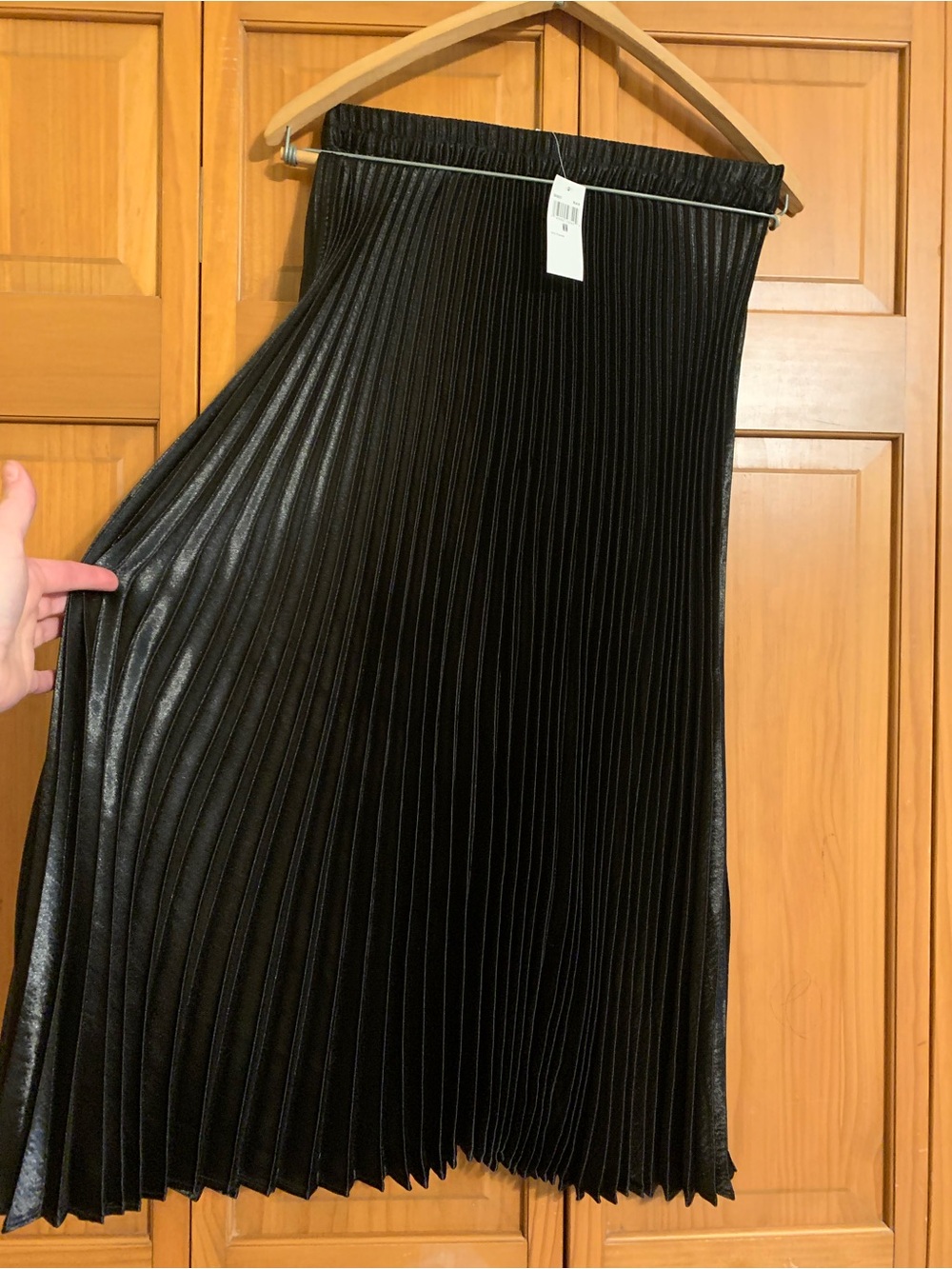 Women’s Black Pleated Midi Skirt - Classic Elegant Style